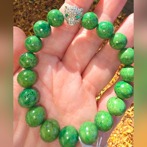 10.5 Green Chohua Jasper Bracelet - Picture 1 of 5